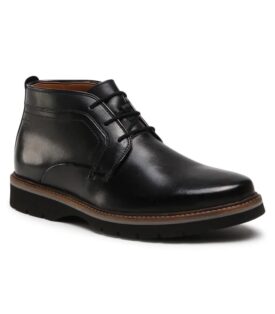 Clarks bayhill mid black smooth leather