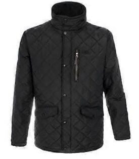 Trespass mens Argyle quilted jacket black