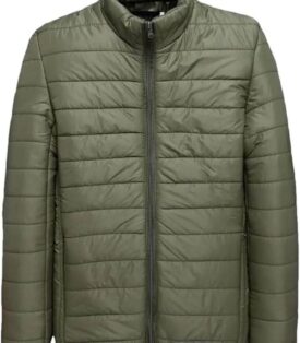 Lee cooper Mens polar fleece lined puffer jacket green