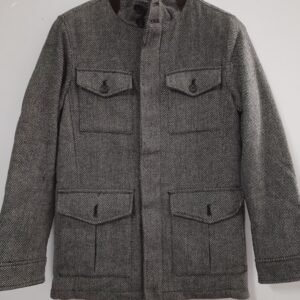 Next Charcoal Grey Four Pocket Funnel Neck Coat