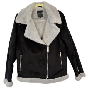 Boohoo Man Plus Size Faux Fur Lined Suede Aviator