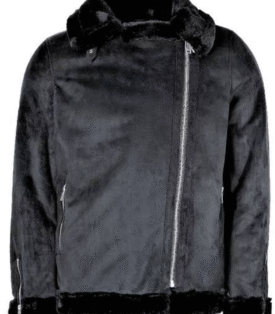 Boohoo MAN Faux Fur Lined Suede Aviator