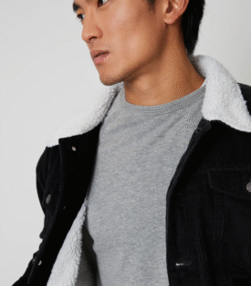 Threadbare 'Philip' Borg Collar Cord Jacket