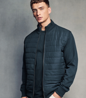 Next Navy Blue Hybrid Funnel Neck Jacket