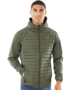 JACK AND JONES Mens Multi Quilted Jacket Forest Night