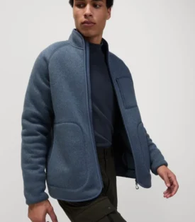 M&S Recycled Fleece Blue Zip Up Jacket