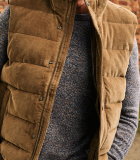 Next Borg Collared Corduroy Panel Gilet