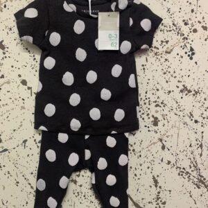 white polka dot set