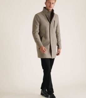 Wool Double Collar Overcoat