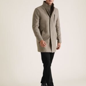 Wool Double Collar Overcoat