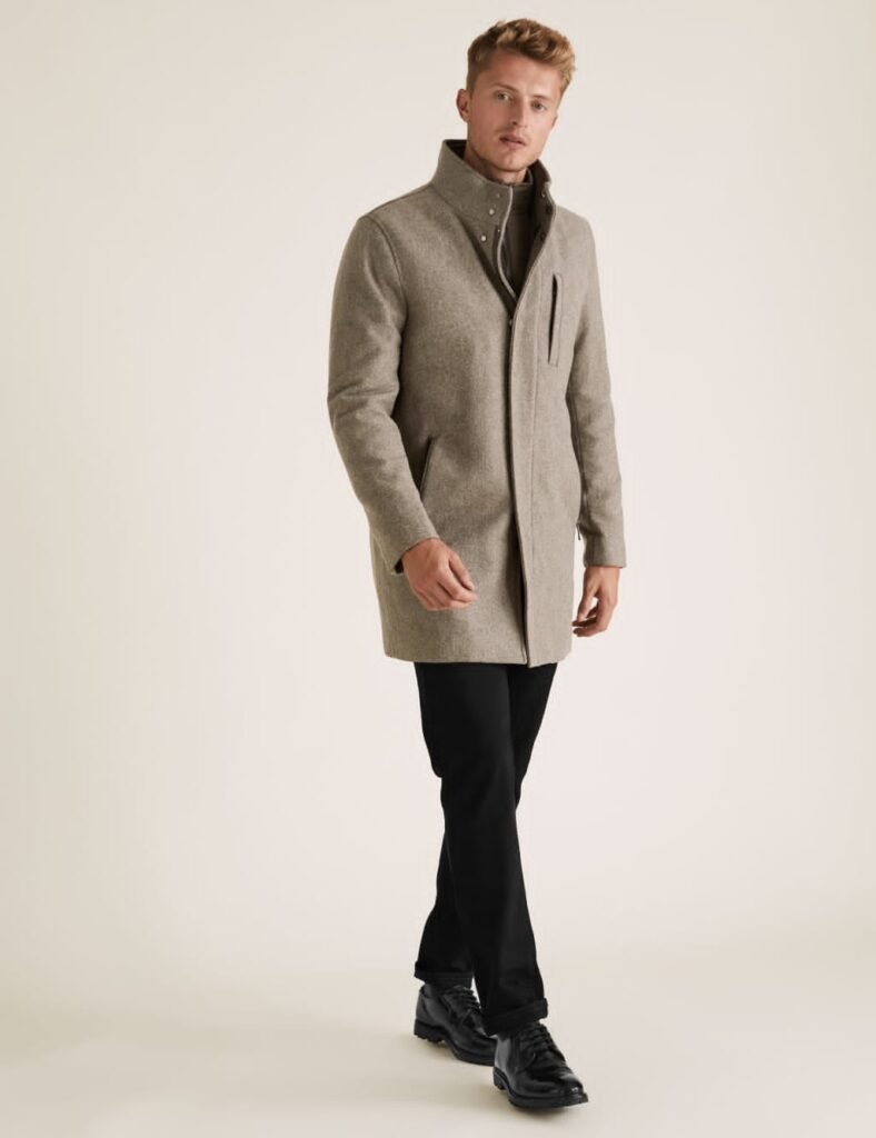 Wool Double Collar Overcoat