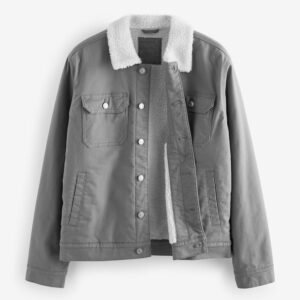 Next Blue Borg Collared Denim Trucker Jacket