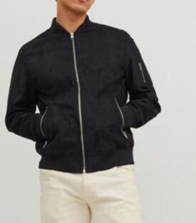Jack & Jones Mens Faux Suede Bomber Jacket Outerwear - Midweight