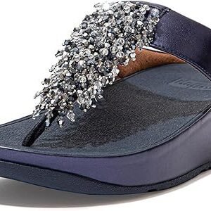 Fitflop Women's Rumba Beaded Toe-Post Sandal Midnight Navy