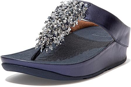 Fitflop Women's Rumba Beaded Toe-Post Sandal Midnight Navy