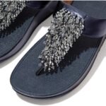 Fitflop Women's Rumba Beaded Toe-Post Sandal Midnight Navy