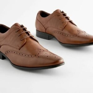 Next Tan brown brogue shoes