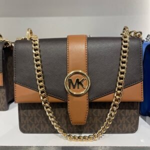 Michael Kors Signature Logo Greenwich Small Convertible Brown Acron Crossbody