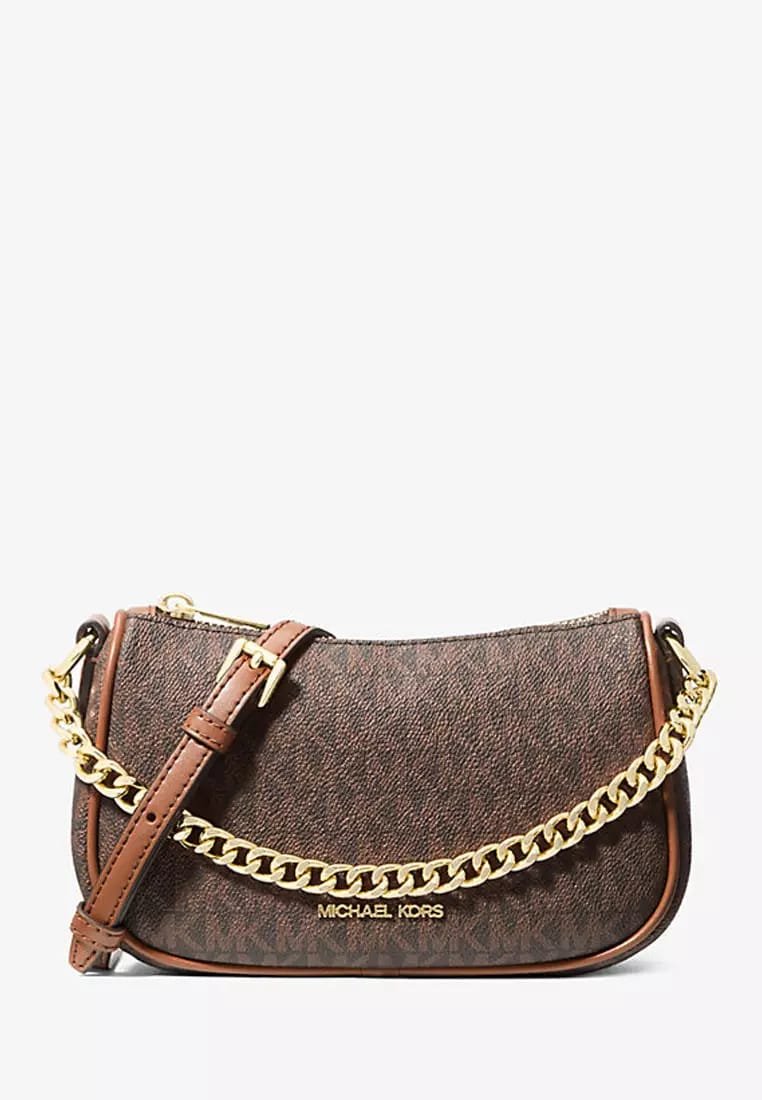 Micheal Kors Carmela Small Signature Logo Convertible Crossbody Bag
