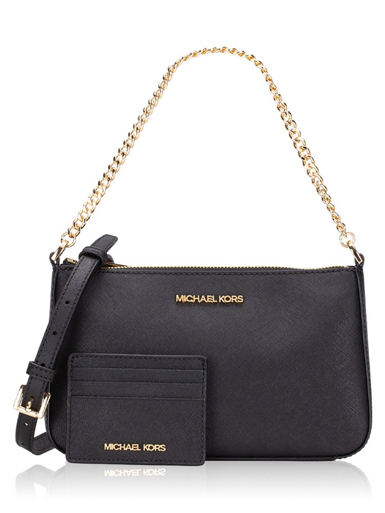 Michael Kors Giftable Boxed Items Jet Set Travel Medium Pouchette with Card Holder Black
