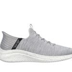 Skechers Men's Shoes Slip-Ins Gray Air Cooled Memory Foam Ultra Flex
