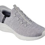 Skechers Men's Shoes Slip-Ins Gray Air Cooled Memory Foam Ultra Flex