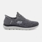 Men Skechers Taupe Shoes Comfort Slip ins Fixed lace mesh cushion AirCool