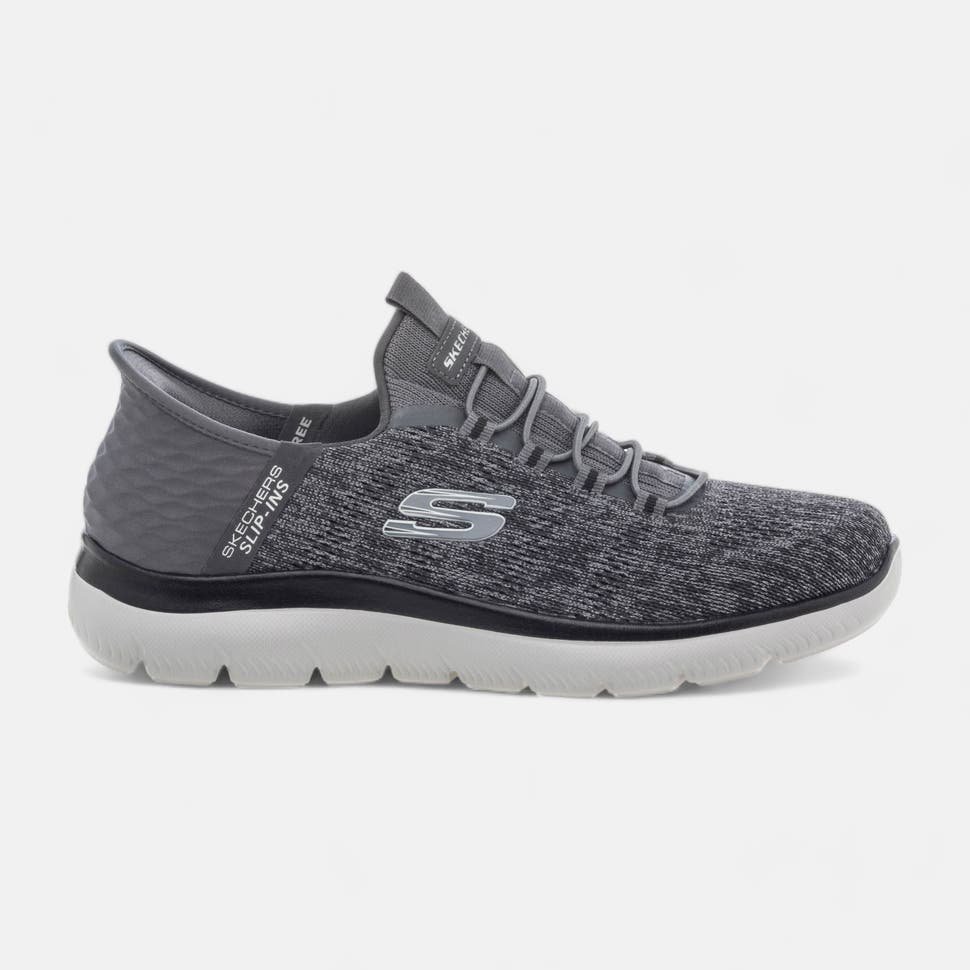 Men Skechers Taupe Shoes Comfort Slip ins Fixed lace mesh cushion AirCool - Image 10