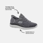 Men Skechers Taupe Shoes Comfort Slip ins Fixed lace mesh cushion AirCool