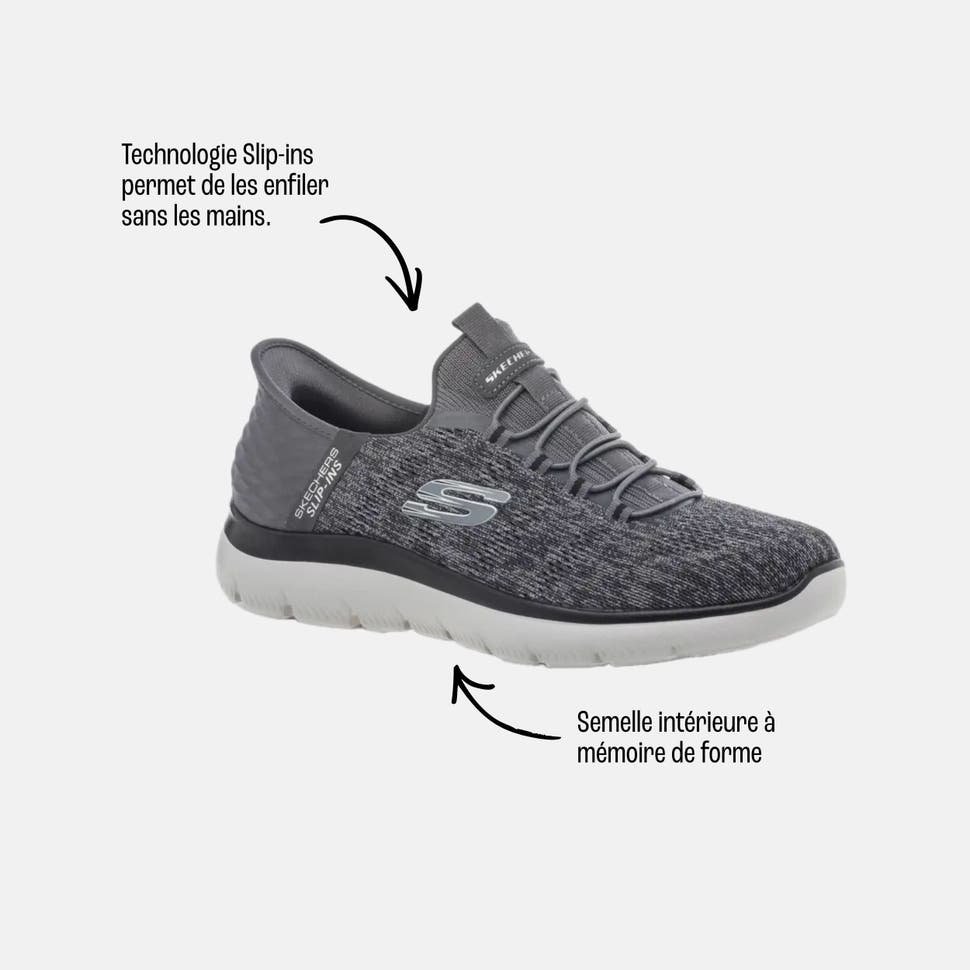 Men Skechers Taupe Shoes Comfort Slip ins Fixed lace mesh cushion AirCool - Image 11