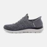 Men Skechers Taupe Shoes Comfort Slip ins Fixed lace mesh cushion AirCool
