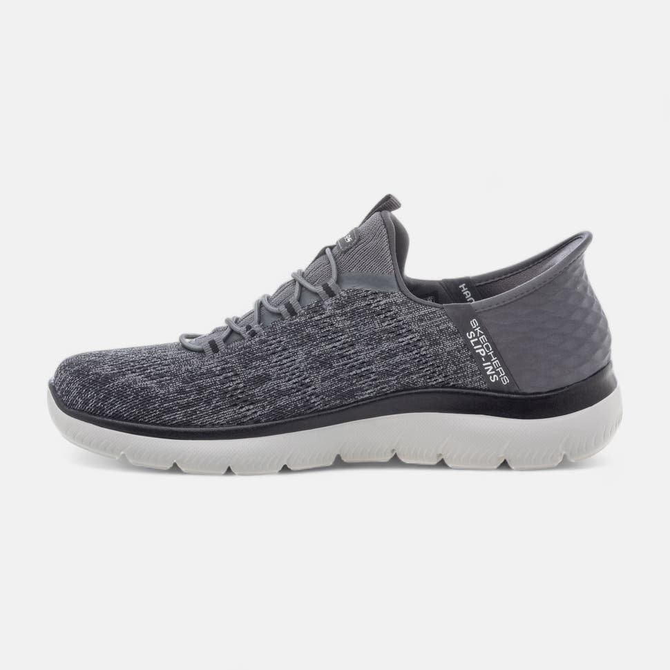 Men Skechers Taupe Shoes Comfort Slip ins Fixed lace mesh cushion AirCool - Image 13