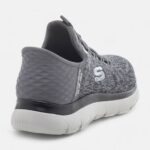 Men Skechers Taupe Shoes Comfort Slip ins Fixed lace mesh cushion AirCool