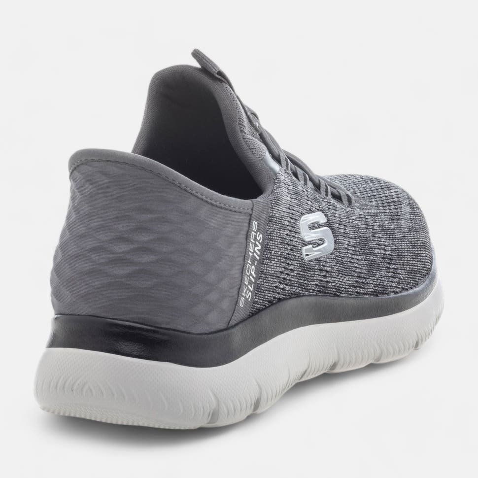 Men Skechers Taupe Shoes Comfort Slip ins Fixed lace mesh cushion AirCool - Image 14