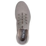 Men Skechers Taupe Shoes Comfort Slip ins Fixed lace mesh cushion AirCool