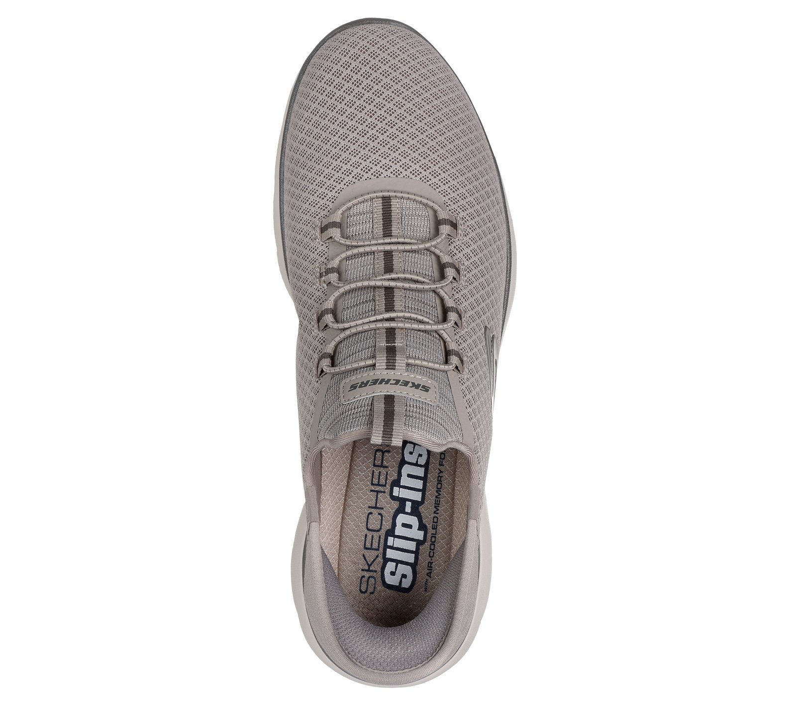 Men Skechers Taupe Shoes Comfort Slip ins Fixed lace mesh cushion AirCool - Image 2