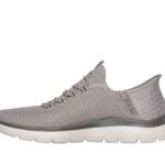 Men Skechers Taupe Shoes Comfort Slip ins Fixed lace mesh cushion AirCool