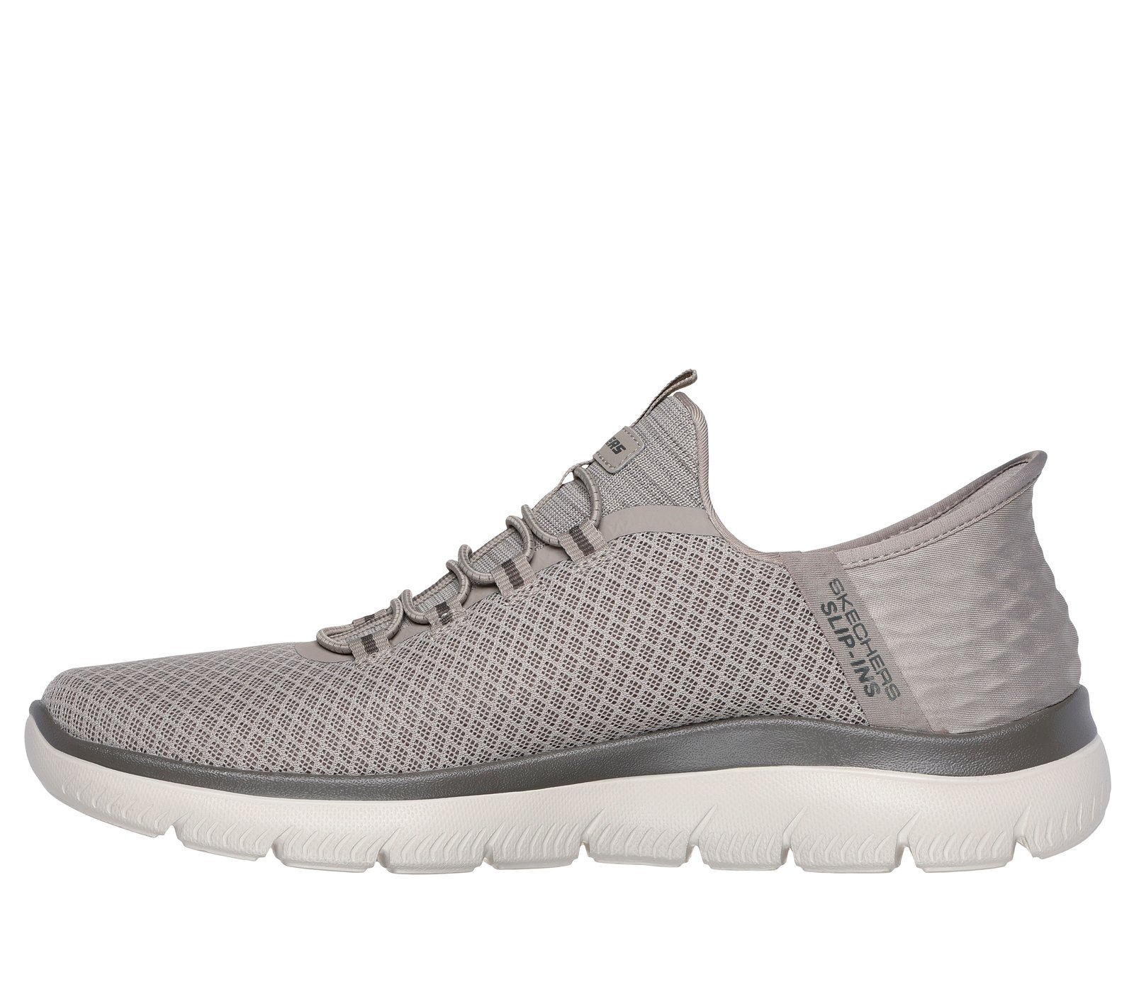 Men Skechers Taupe Shoes Comfort Slip ins Fixed lace mesh cushion AirCool - Image 5