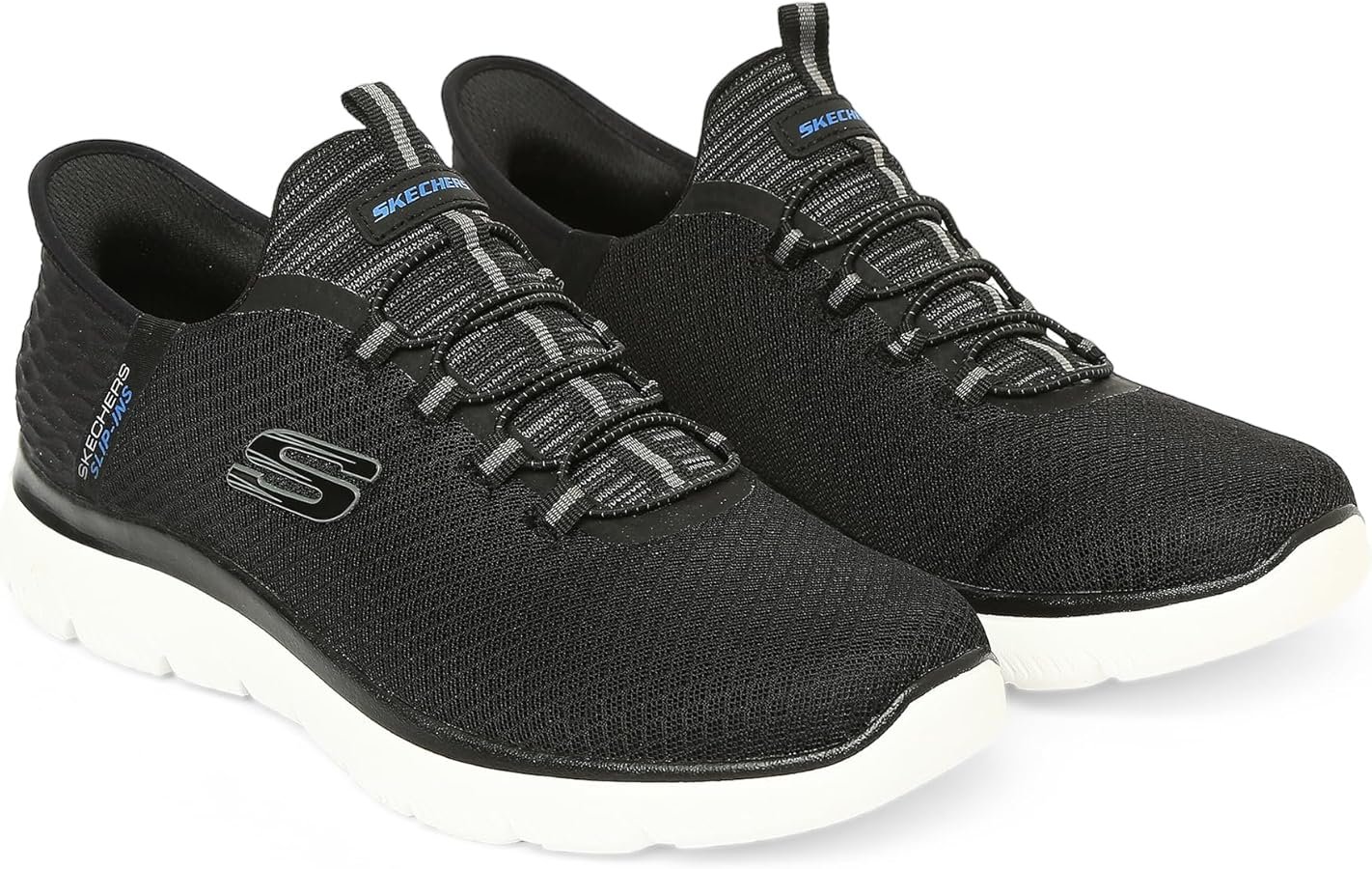 Men Skechers Taupe Shoes Comfort Slip ins Fixed lace mesh cushion AirCool - Image 7