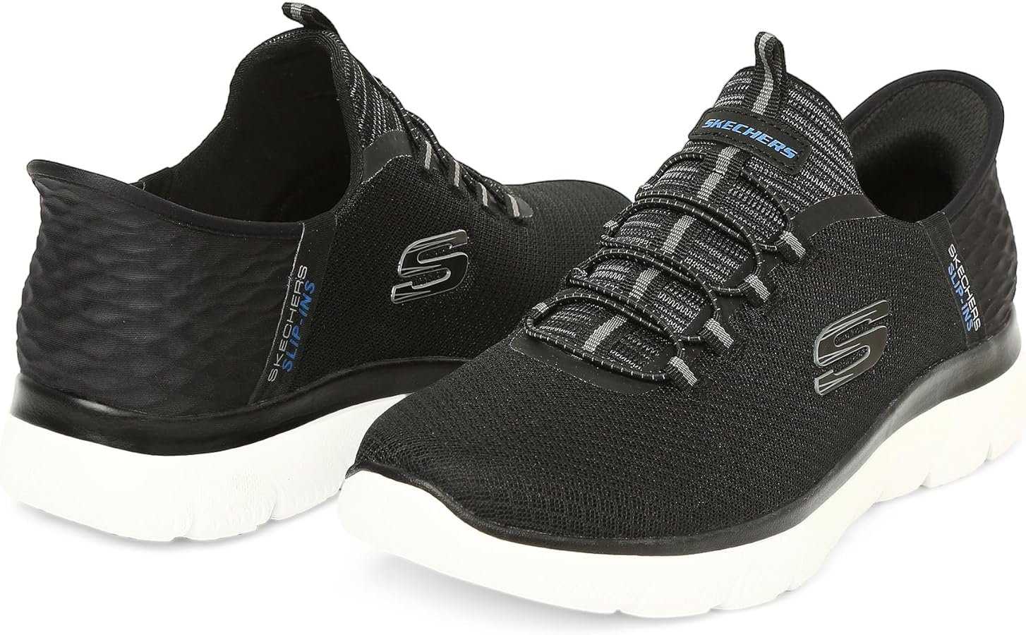 Men Skechers Taupe Shoes Comfort Slip ins Fixed lace mesh cushion AirCool - Image 8