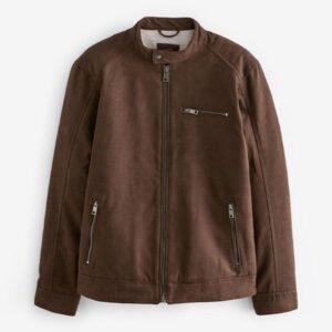 Brown suede leather jacket signature