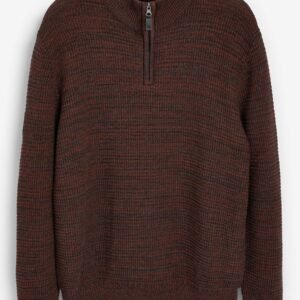 brown next half-zip sweater