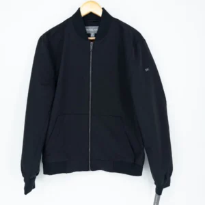 Michael Kors Black Bomber Jacket Zip Front Lightweight
