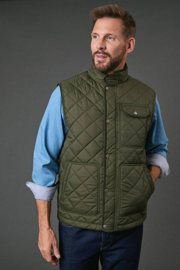 Maine Khaki Diamond Quilted Gilet
