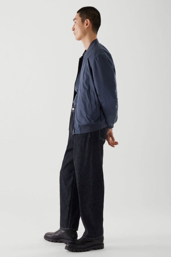 Next Blue Navy Regular Fit Smart Bomber Jacket - Image 2
